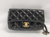 CHANEL CHANEL Matelasse Chain Shoulder Bag in Black with Gold Hardware and Enamel Calfskin Leather 21327349 Shoulder Bag