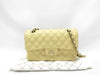 CHANEL Matelasse Chain Shoulder Bag with Double Flap, Beige, Gold Hardware, and Caviar Leather, K339854C
