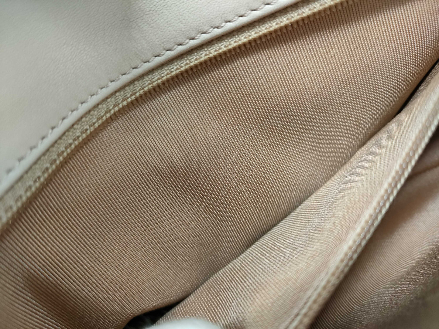 CHANEL Design Stitch Chain Shoulder Bag Pink Beige with Gold Hardware, Lambskin, 23078341 Shoulder Bag