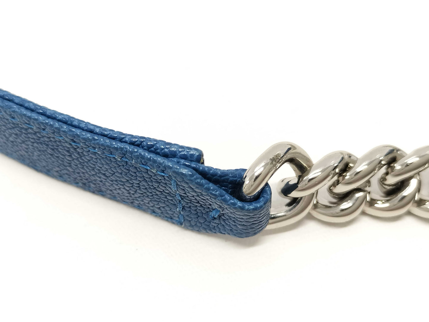 CHANEL Boy Chanel Chain Wallet AP1117 Blue with Silver Hardware and Caviar Leather 29954245 Shoulder Bag