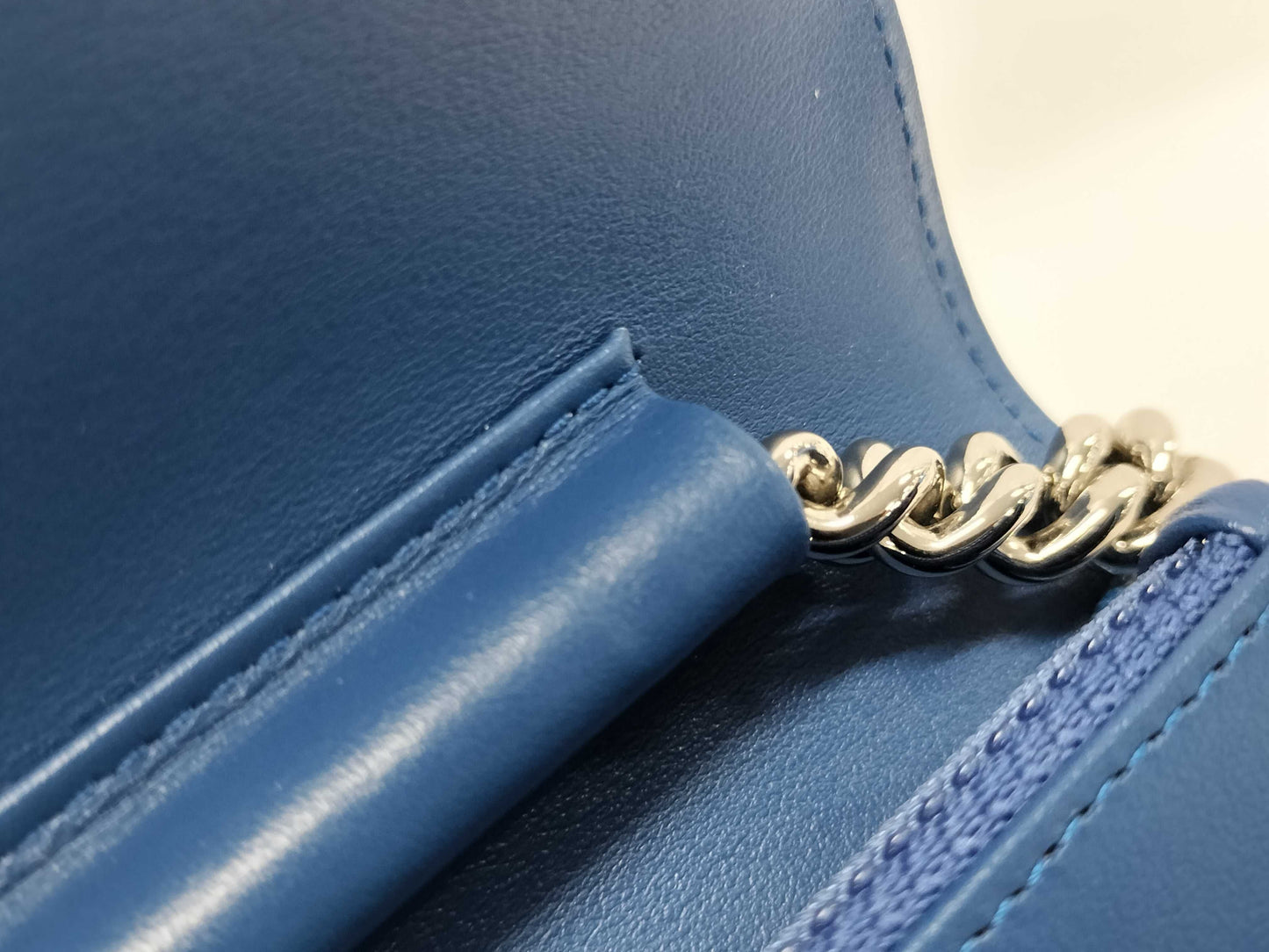 CHANEL Boy Chanel Chain Wallet AP1117 Blue with Silver Hardware and Caviar Leather 29954245 Shoulder Bag