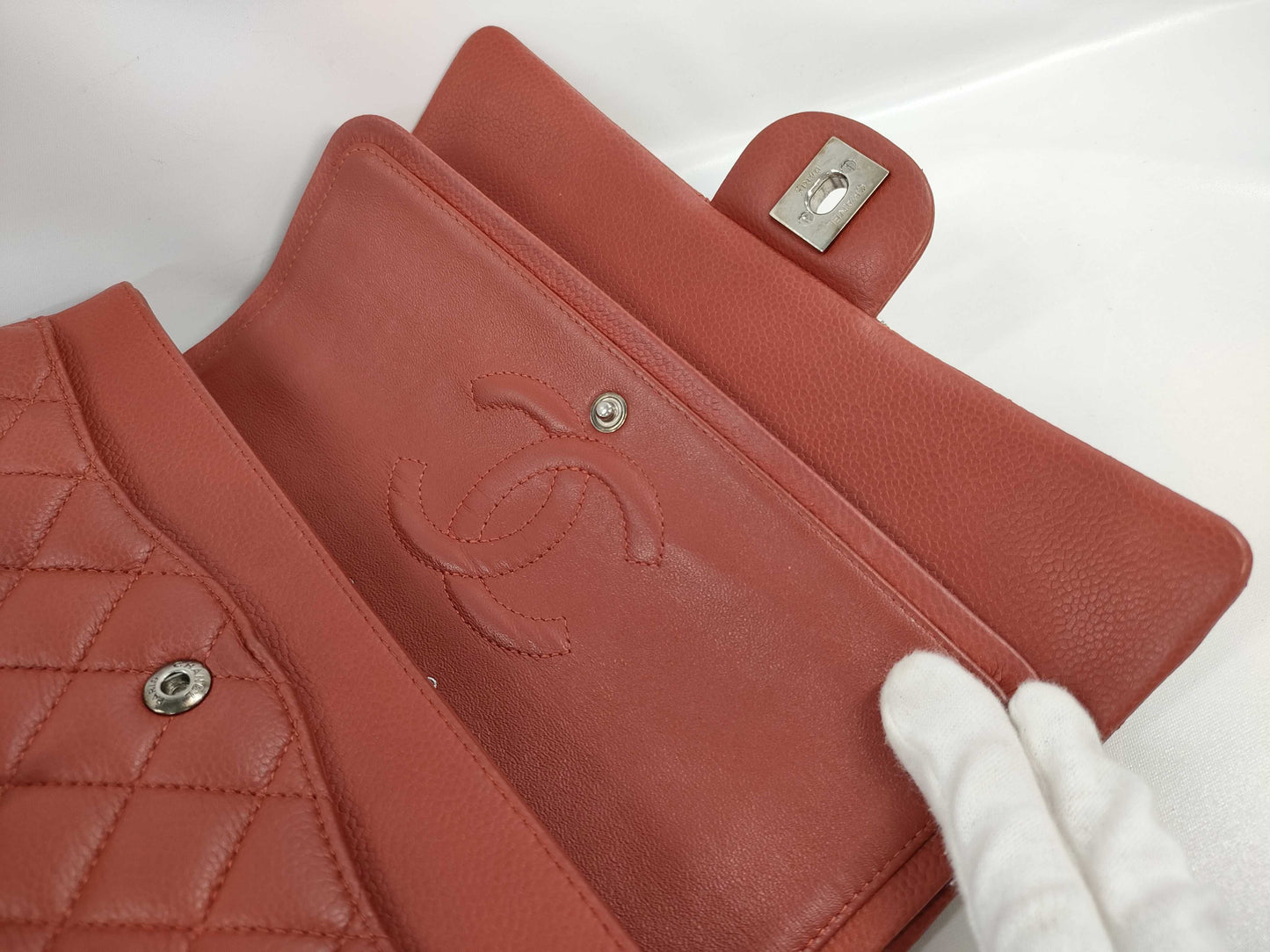 CHANEL Matelasse 25 Turnlock Double Chain Double Flap Red Shoulder Bag