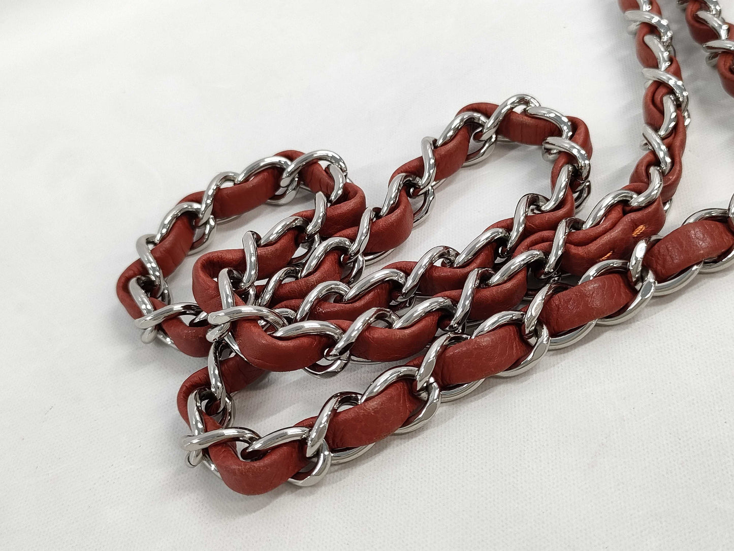 CHANEL Matelasse 25 Turnlock Double Chain Double Flap Red Shoulder Bag