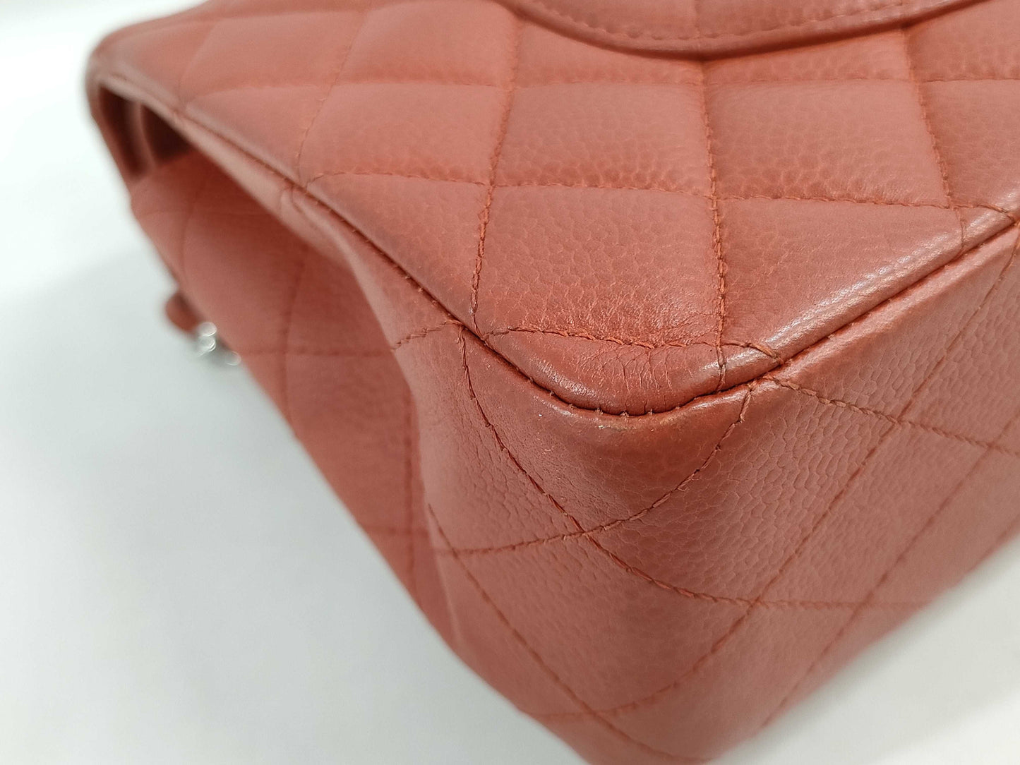 CHANEL Matelasse 25 Turnlock Double Chain Double Flap Red Shoulder Bag
