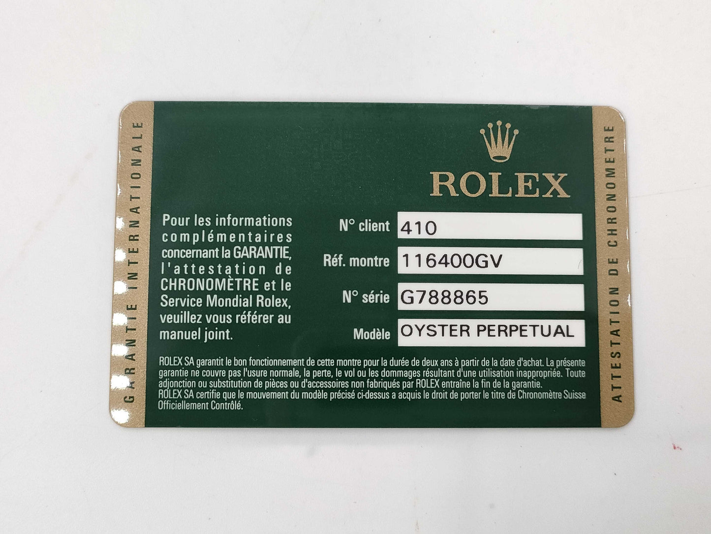 ROLEX 116400GV G788865 Black Dial Men's Watch
