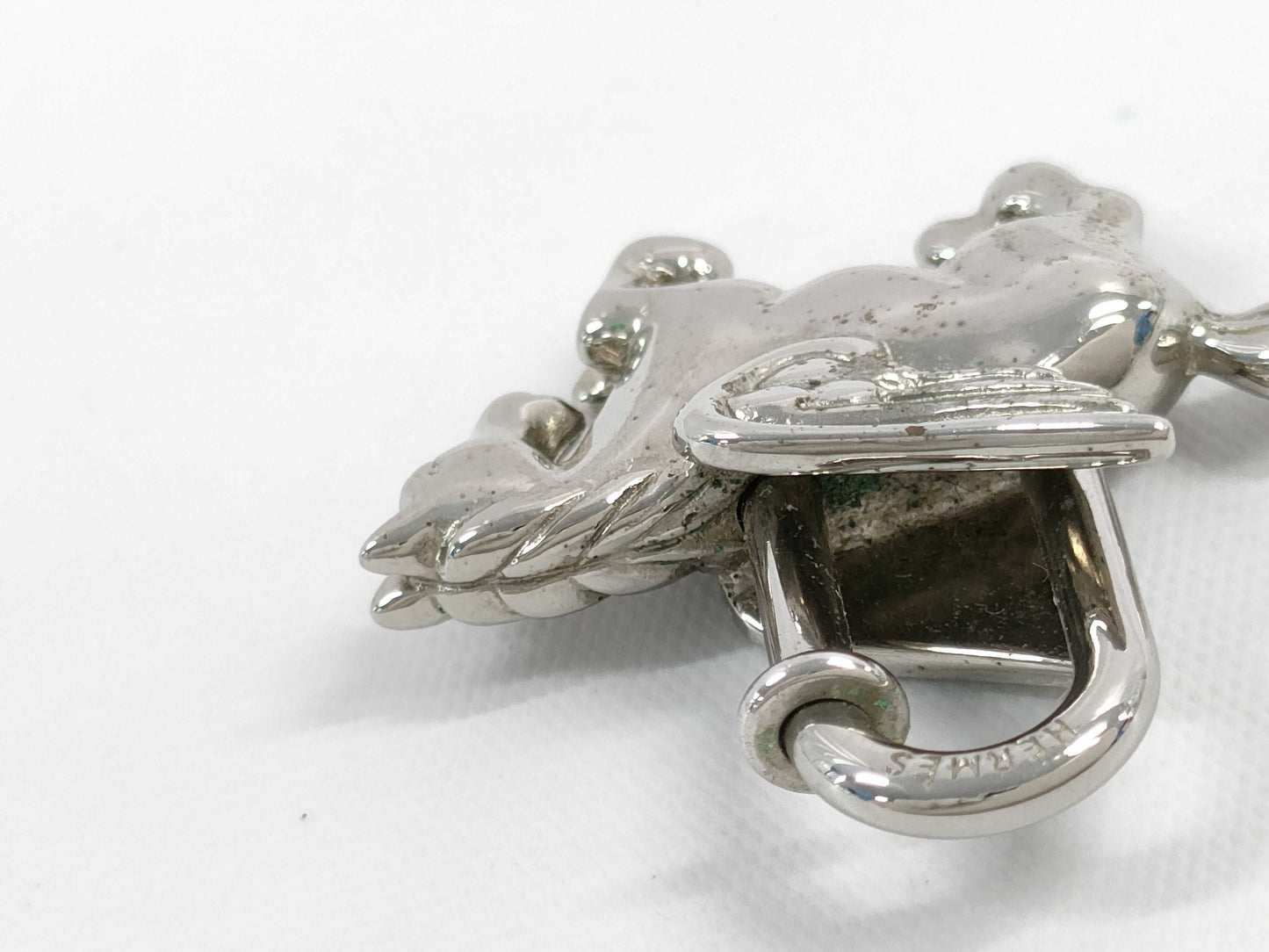 HERMES Pegasus Cadena Charm, Silver