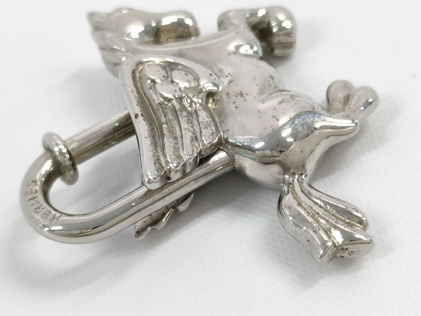 HERMES Pegasus Cadena Charm, Silver