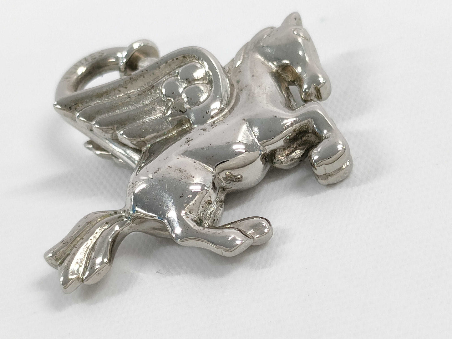 HERMES Pegasus Cadena Charm, Silver