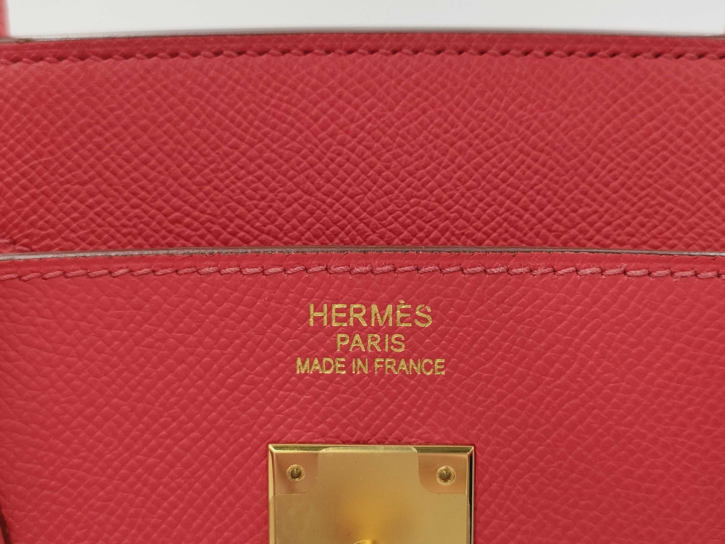 HERMES Birkin 40 □N engraved gold handbag