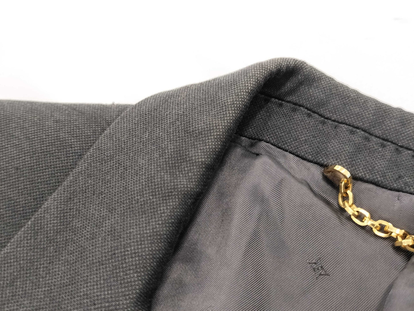 LOUIS VUITTON 2015SS Tailored Jacket, Single Breasted, Cotton, Unlined Back, Side Vents, Size 48, Black, RM151F