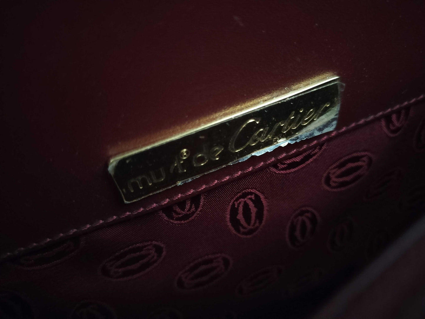 Cartier Must Must Line Turnlock Shoulder Bag Leather Bordeaux Shoulder Bag