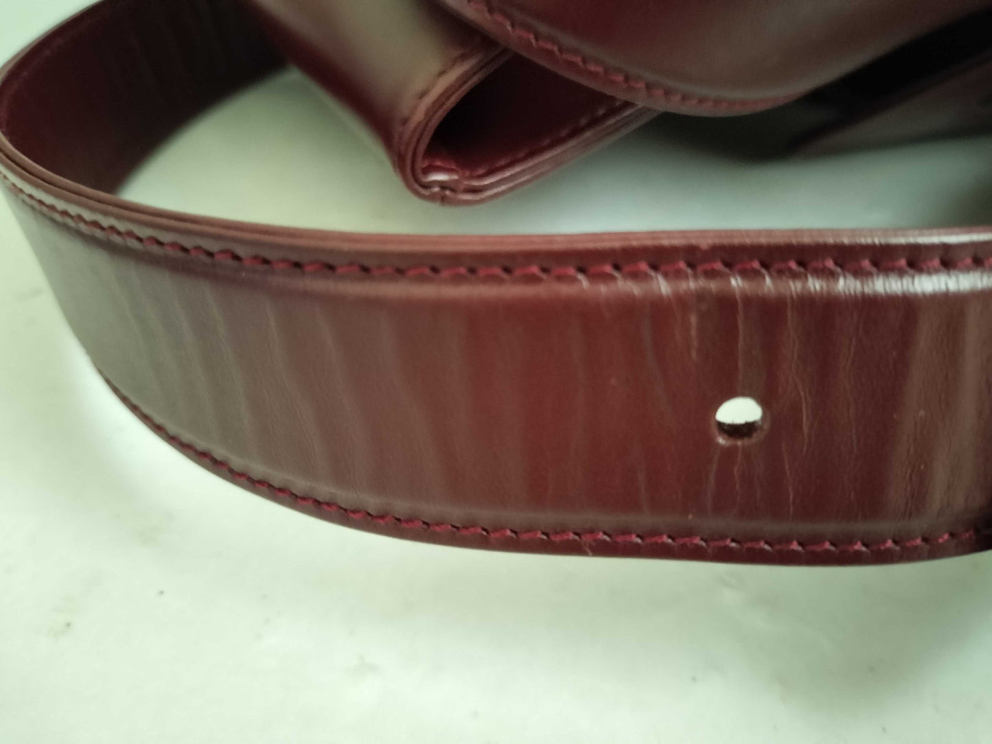 Cartier Must Must Line Turnlock Shoulder Bag Leather Bordeaux Shoulder Bag