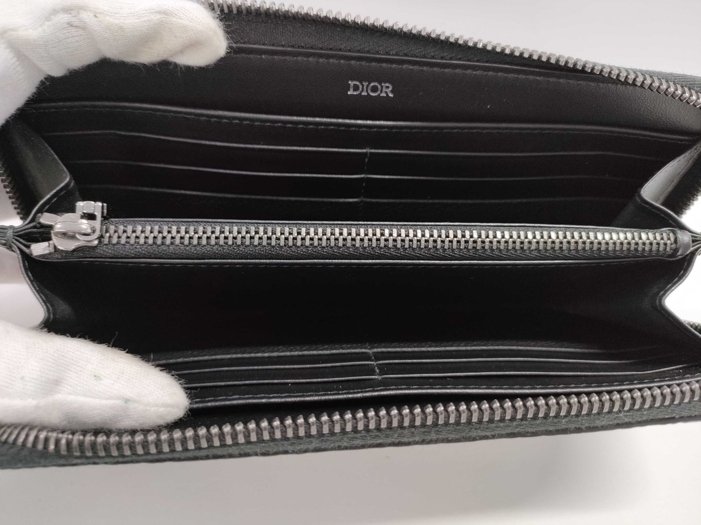 Dior Long Zip Wallet 2ESBC252FLG-H00N Black with Silver Hardware, Smooth Calfskin