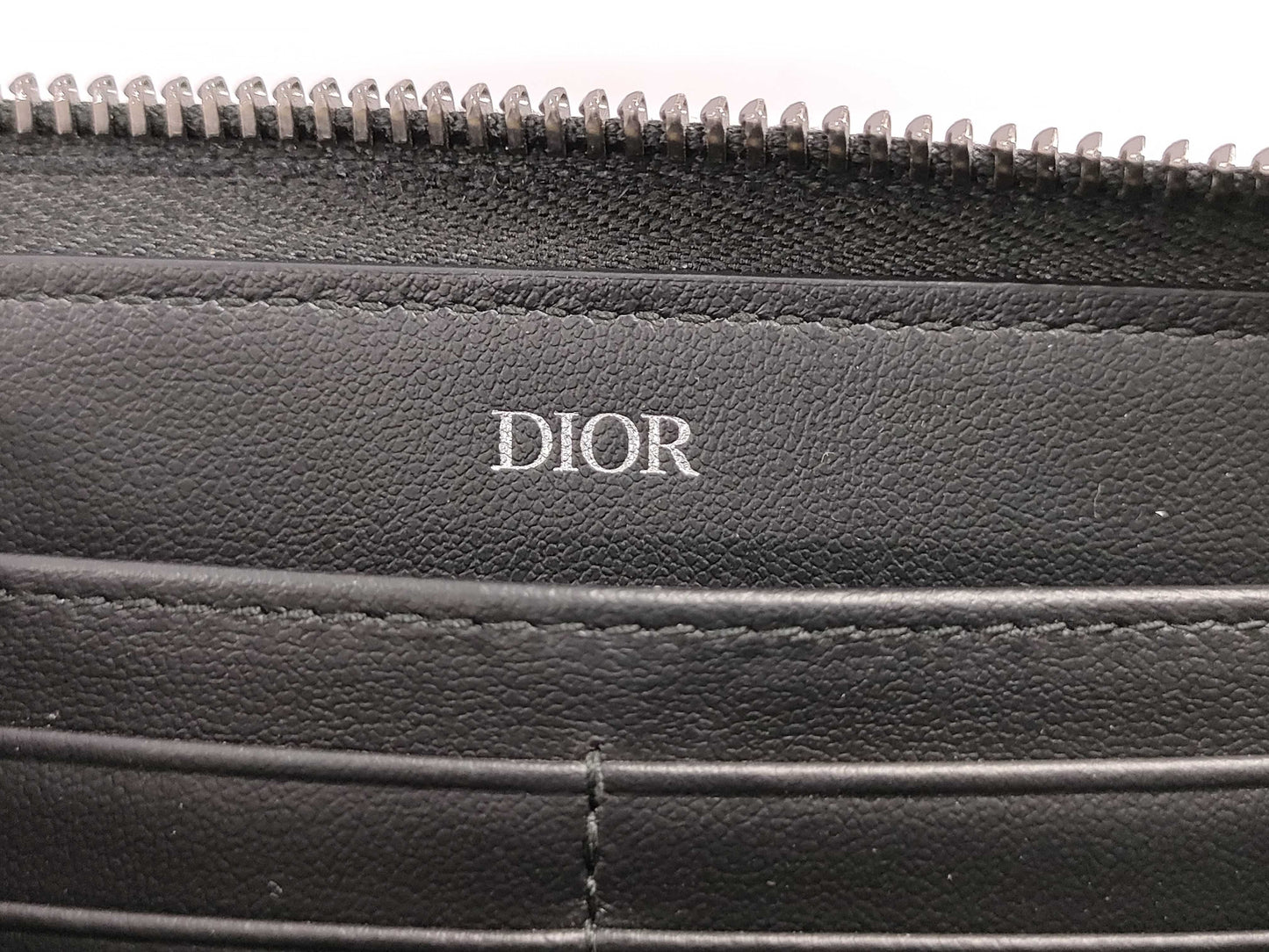Dior Long Zip Wallet 2ESBC252FLG-H00N Black with Silver Hardware, Smooth Calfskin