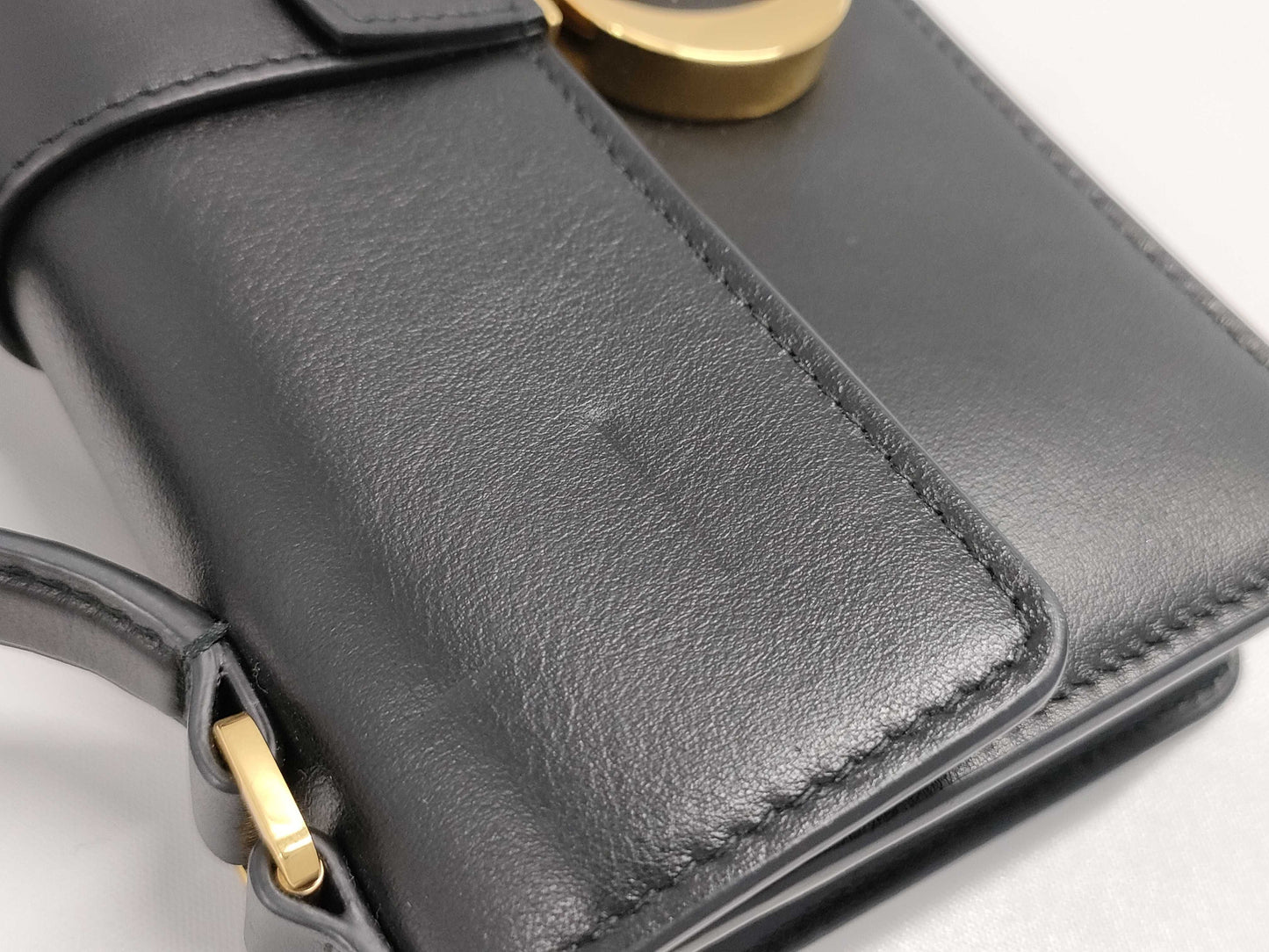 Dior Miss Montaigne Mini Black Leather Shoulder Bag with Gold Hardware