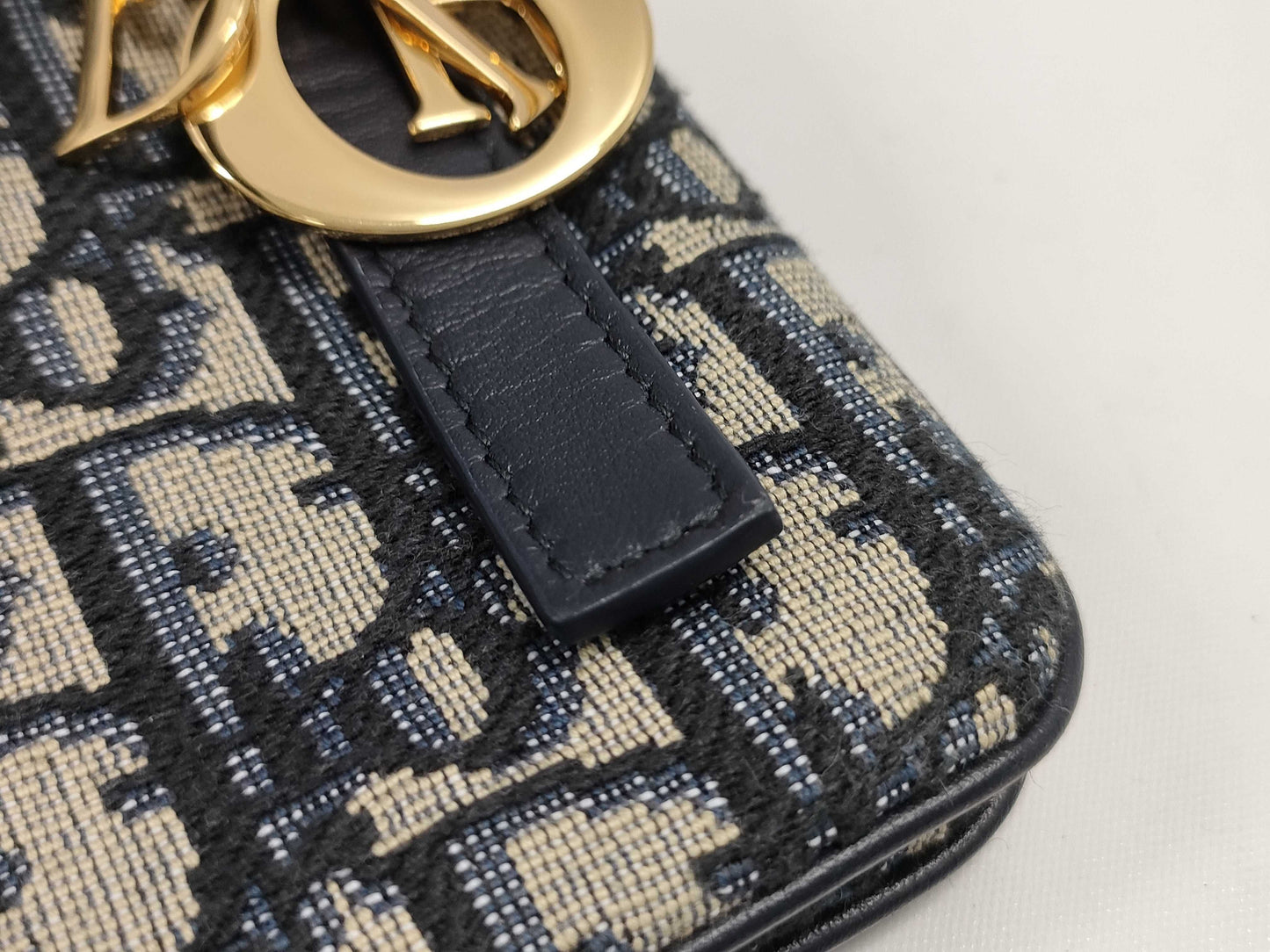 Dior Oblique Shoulder Pouch, Navy with Gold Hardware, Canvas Shoulder Bag