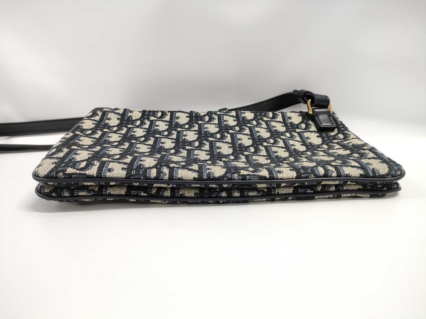 Dior Oblique Shoulder Pouch, Navy with Gold Hardware, Canvas Shoulder Bag