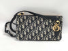 Dior Oblique Shoulder Pouch, Navy with Gold Hardware, Canvas Shoulder Bag