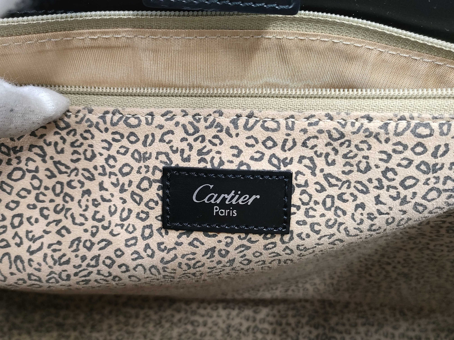 Cartier Panthere Leather Black Tote Bag with Box