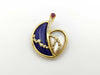 Colored Stone Shell R0.32ct D0.31ct K18 16.8g Brooch