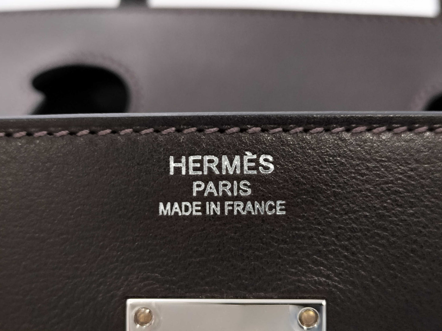 HERMES Birkin 40 Haute Croix Lock Evergrain, Silver Hardware, B Stamp, Dark Brown Handbag