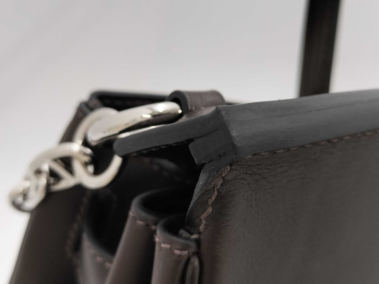 HERMES Birkin 40 Haute Croix Lock Evergrain, Silver Hardware, B Stamp, Dark Brown Handbag