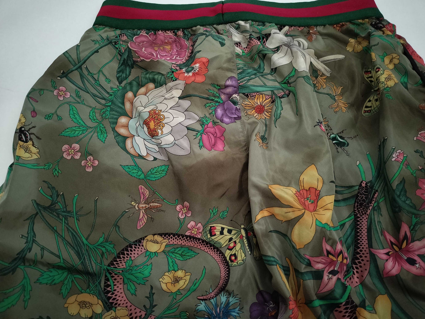 GUCCI GUCCI Nylon Floral Shorts Khaki 430782 Pants
