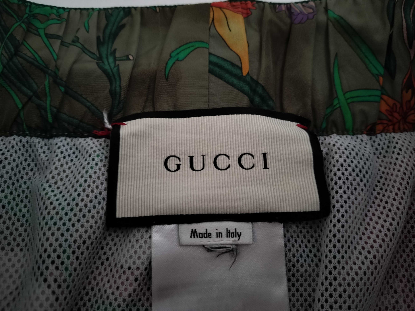 GUCCI GUCCI Nylon Floral Shorts Khaki 430782 Pants