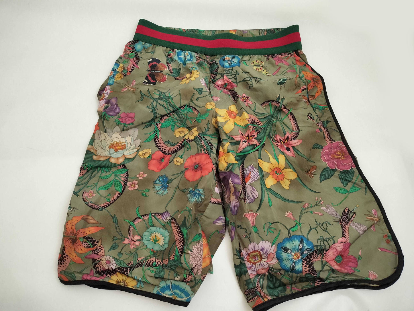 GUCCI GUCCI Nylon Floral Shorts Khaki 430782 Pants