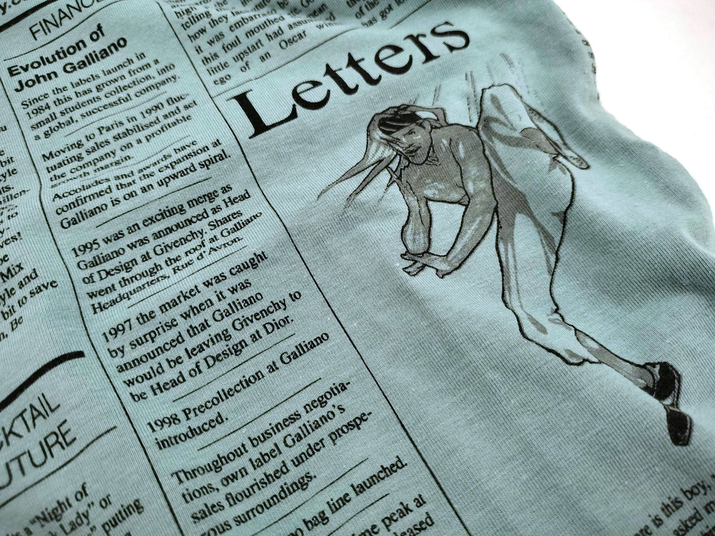 John Galliano Newspaper V-Neck T-Shirt