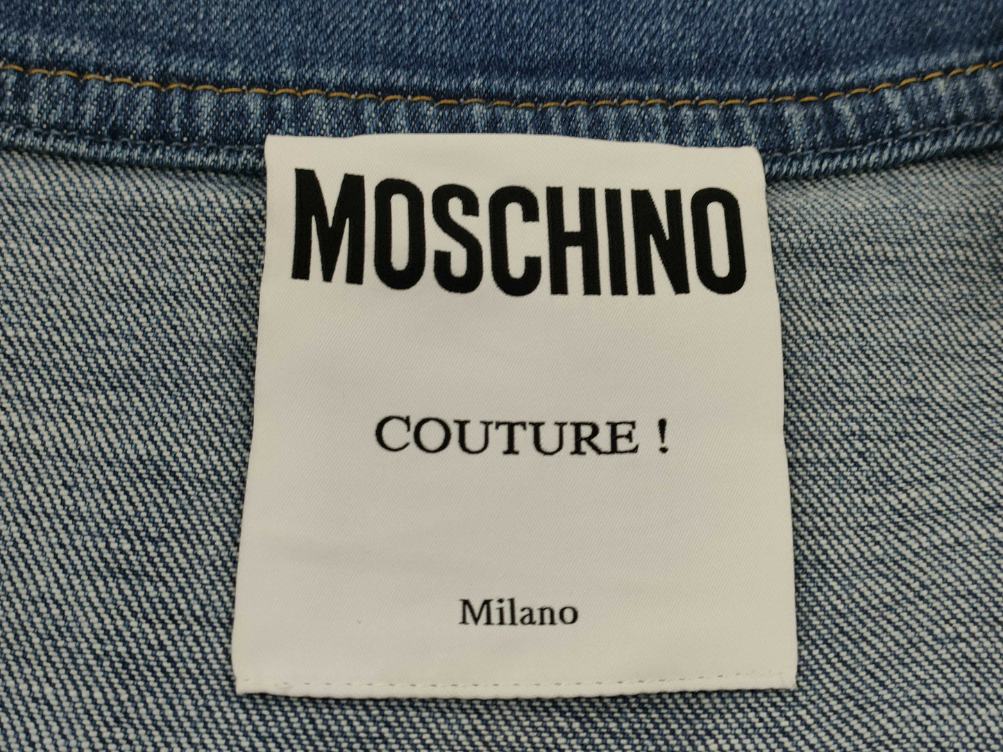 MOSCHINO MOSCHINO Denim Dress with Bear Logo Buttons, Size 40