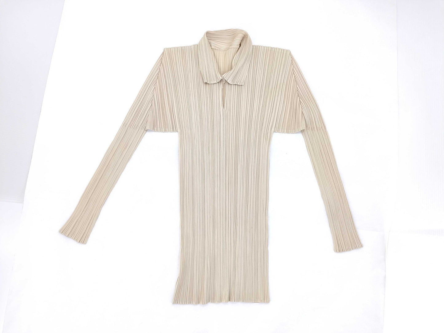 PLEATS PLEASE PLEATS PLEASE Top One-Button Shirt Beige Tops