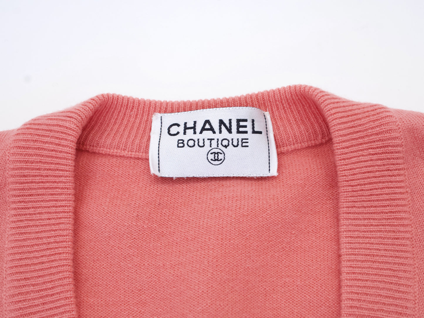 CHANEL 80s 4-pocket cashmere knit cardigan, size 36