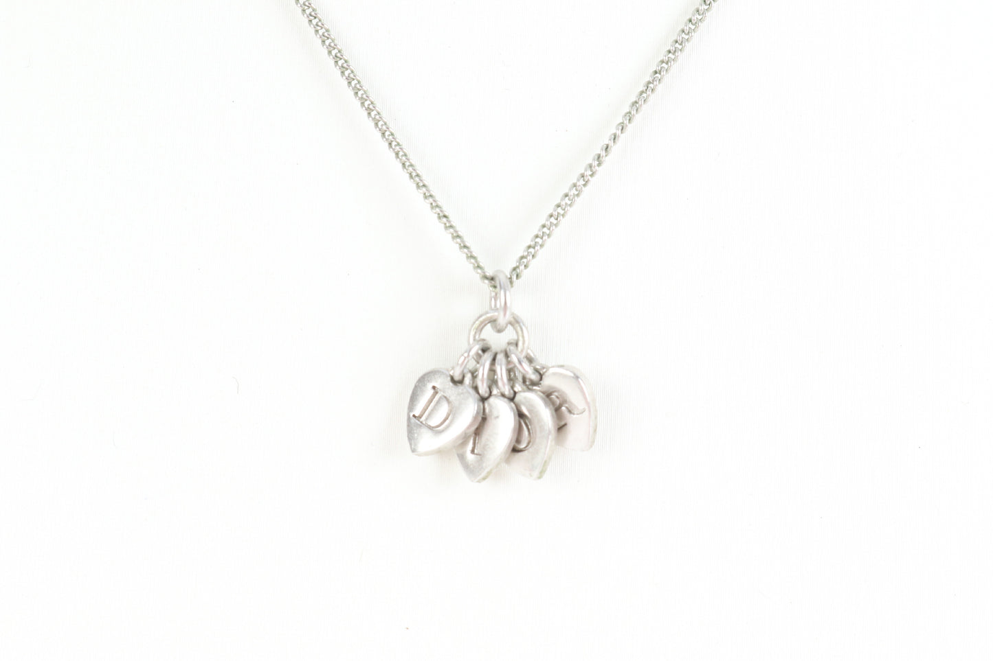 Dior Heart Motif Pendant Silver Accessory Necklace