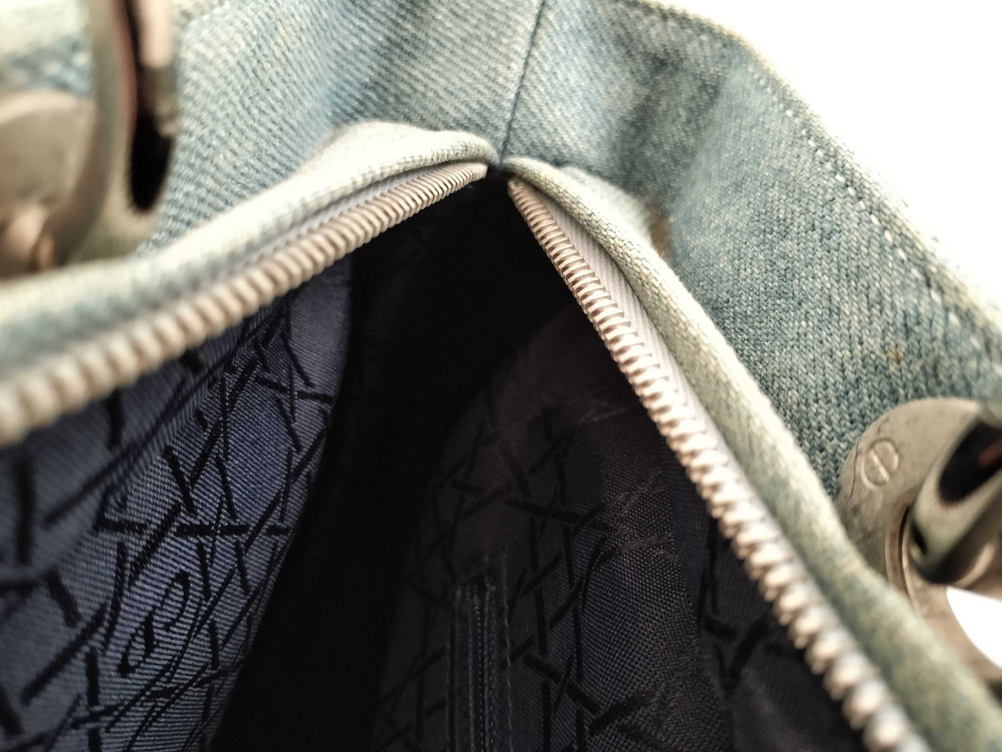 Dior Lady Dior N51262 Cannage Denim Light Blue Tote Bag