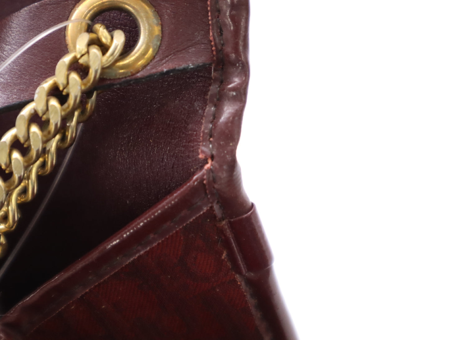 Dior Canvas x Leather Chain Shoulder Bag Bordeaux Shoulder Bag