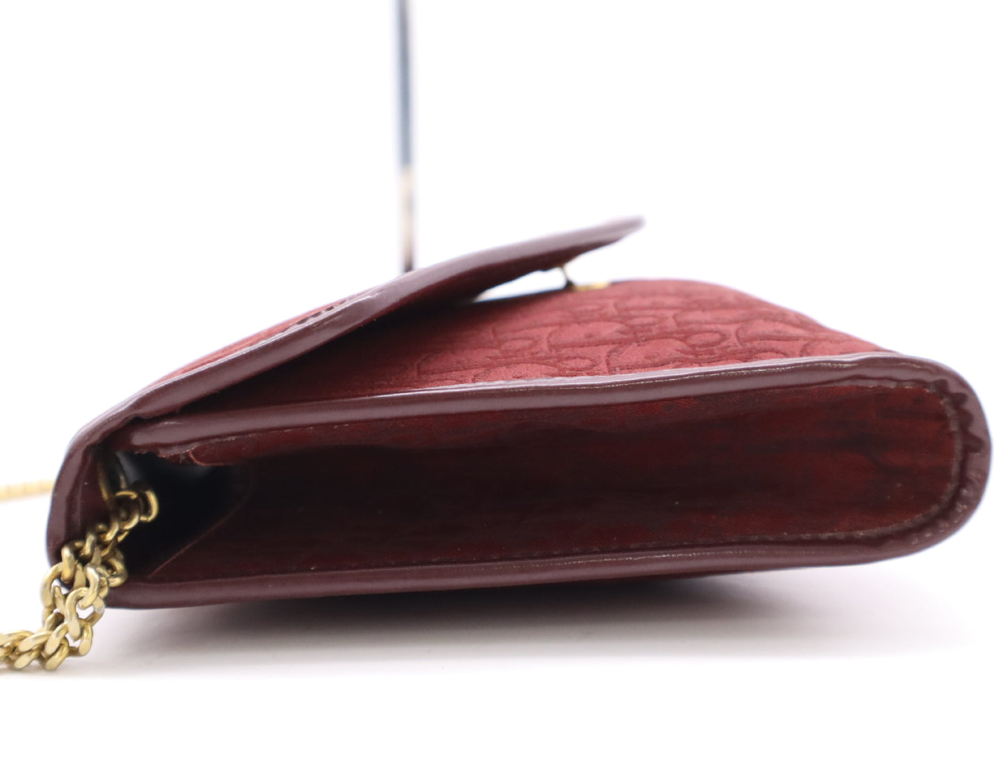 Dior Canvas x Leather Chain Shoulder Bag Bordeaux Shoulder Bag
