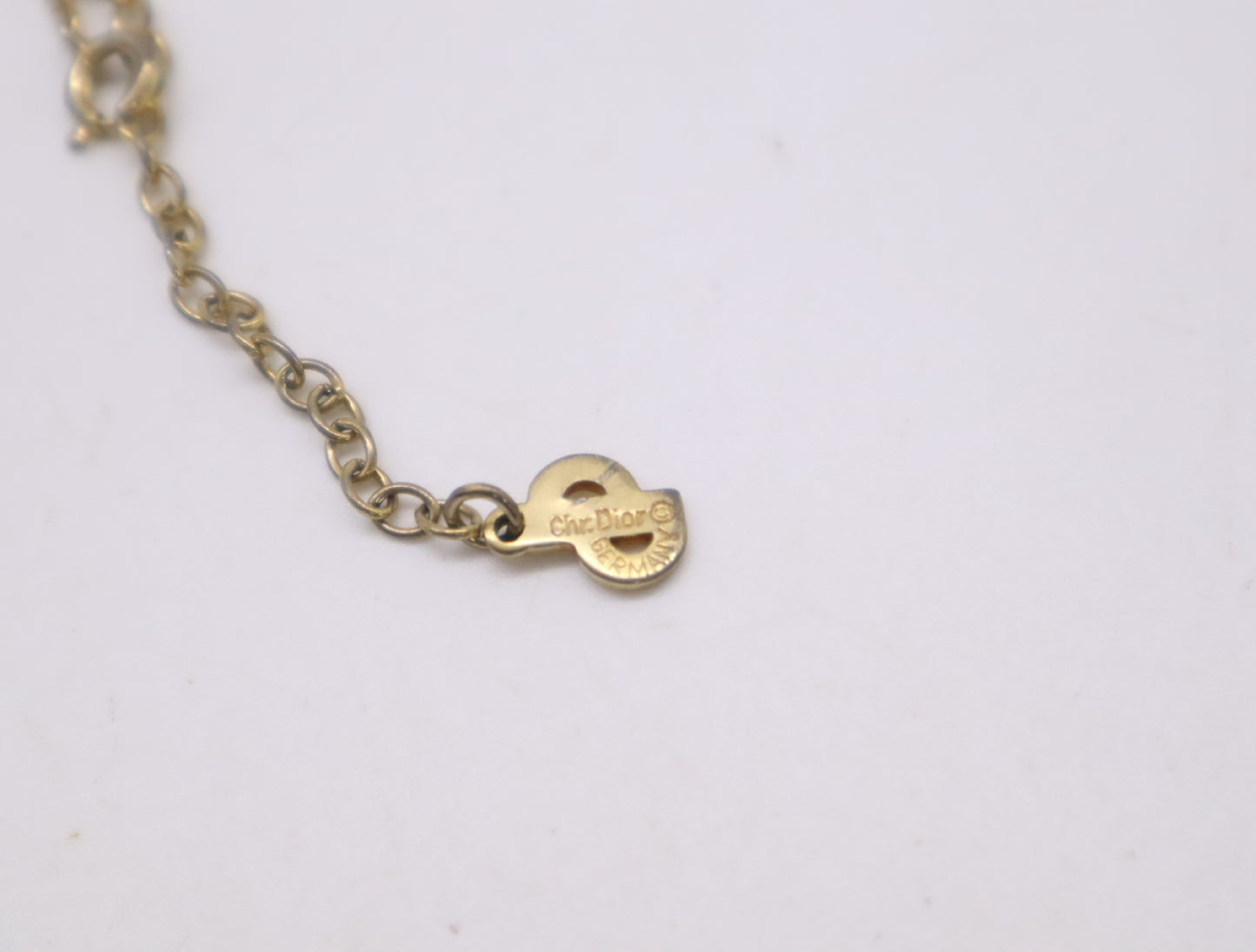 Dior GP Rhinestone CD Logo Necklace in Gold and Black
