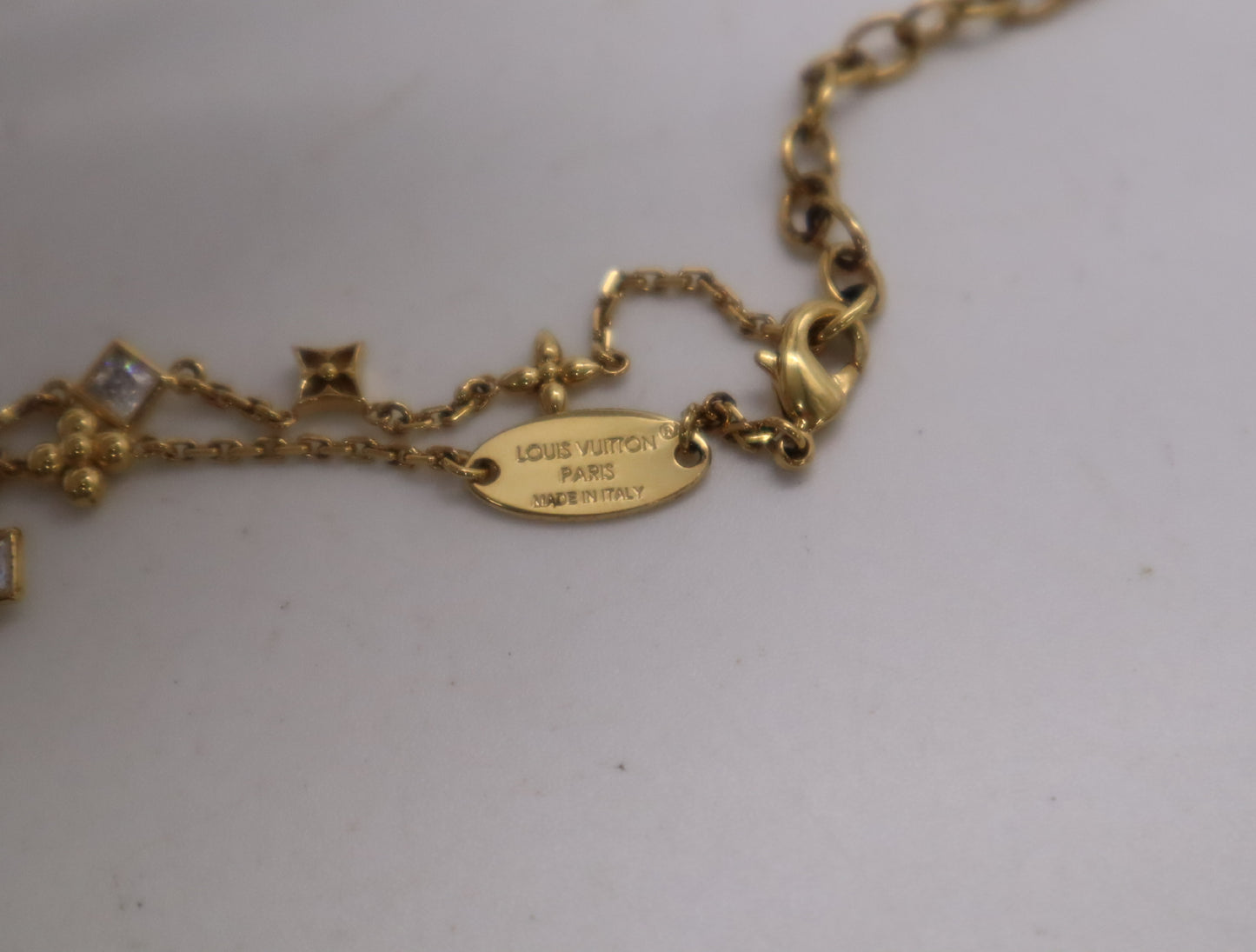 LOUIS VUITTON M1040A GPLV In the Sky Bracelet with Rhinestones, Gold
