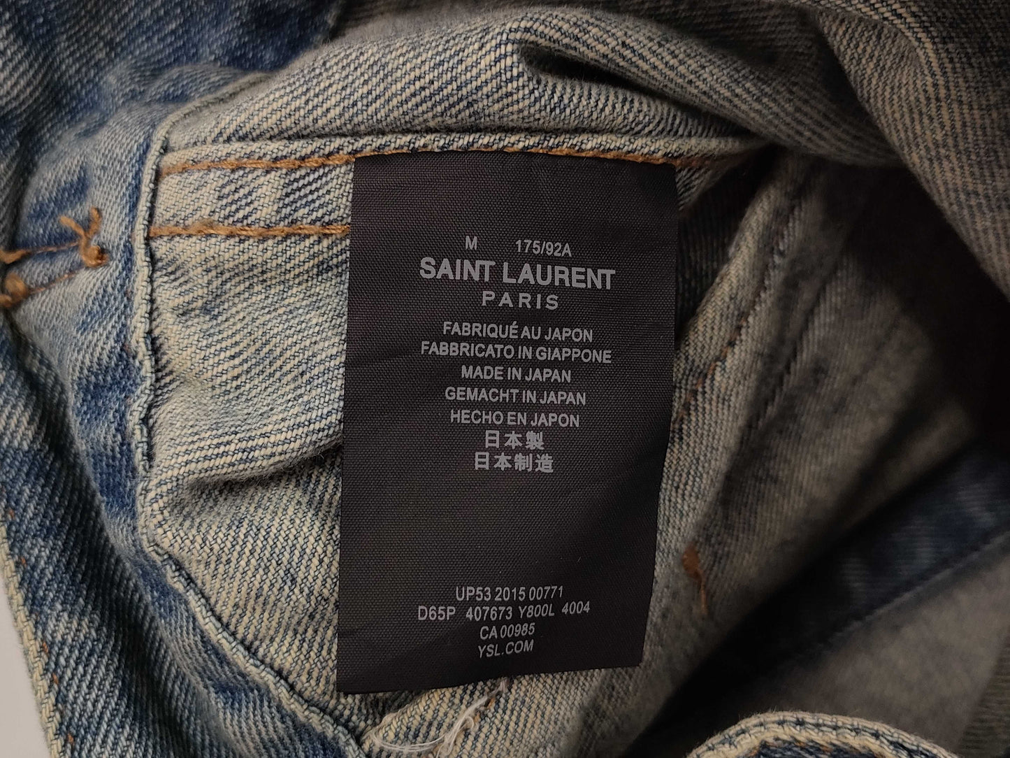 SAINT LAURENT Denim Jacket with Patch, Size M