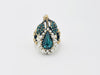 GUCCI Flower and Fruit Bijou Rhinestone and Faux Pearl Ring #XS Color Stone Green Ring