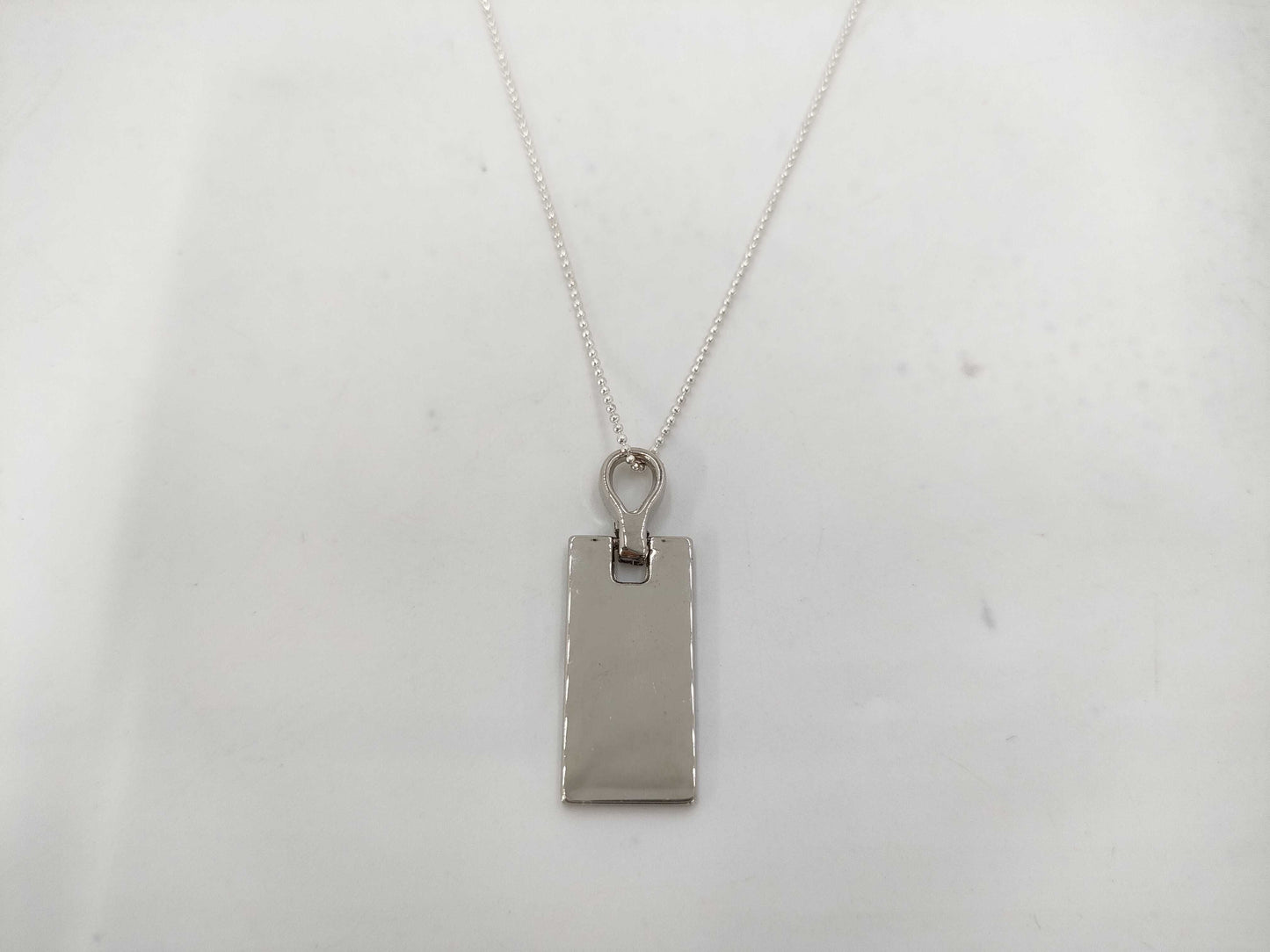 Dior Silver Bar Necklace with Dior Logo