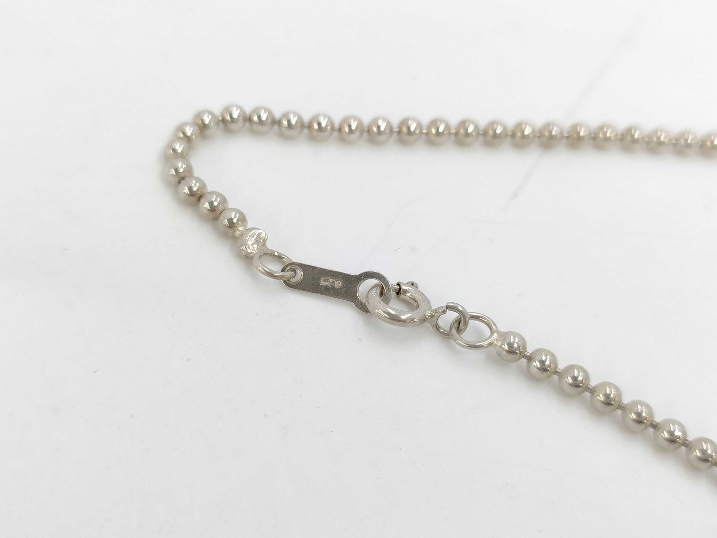 Dior Silver Bar Ball Chain Necklace