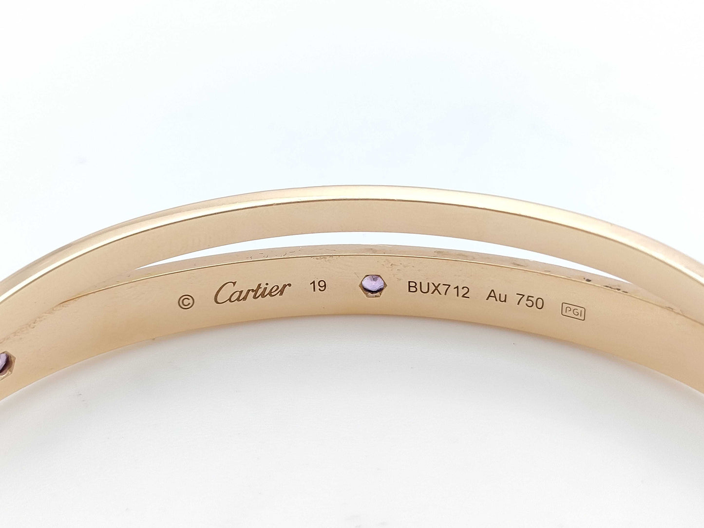 Cartier Double Love Bracelet #19 6PS/6PD AU750 53.9g Bracelet/Bangle