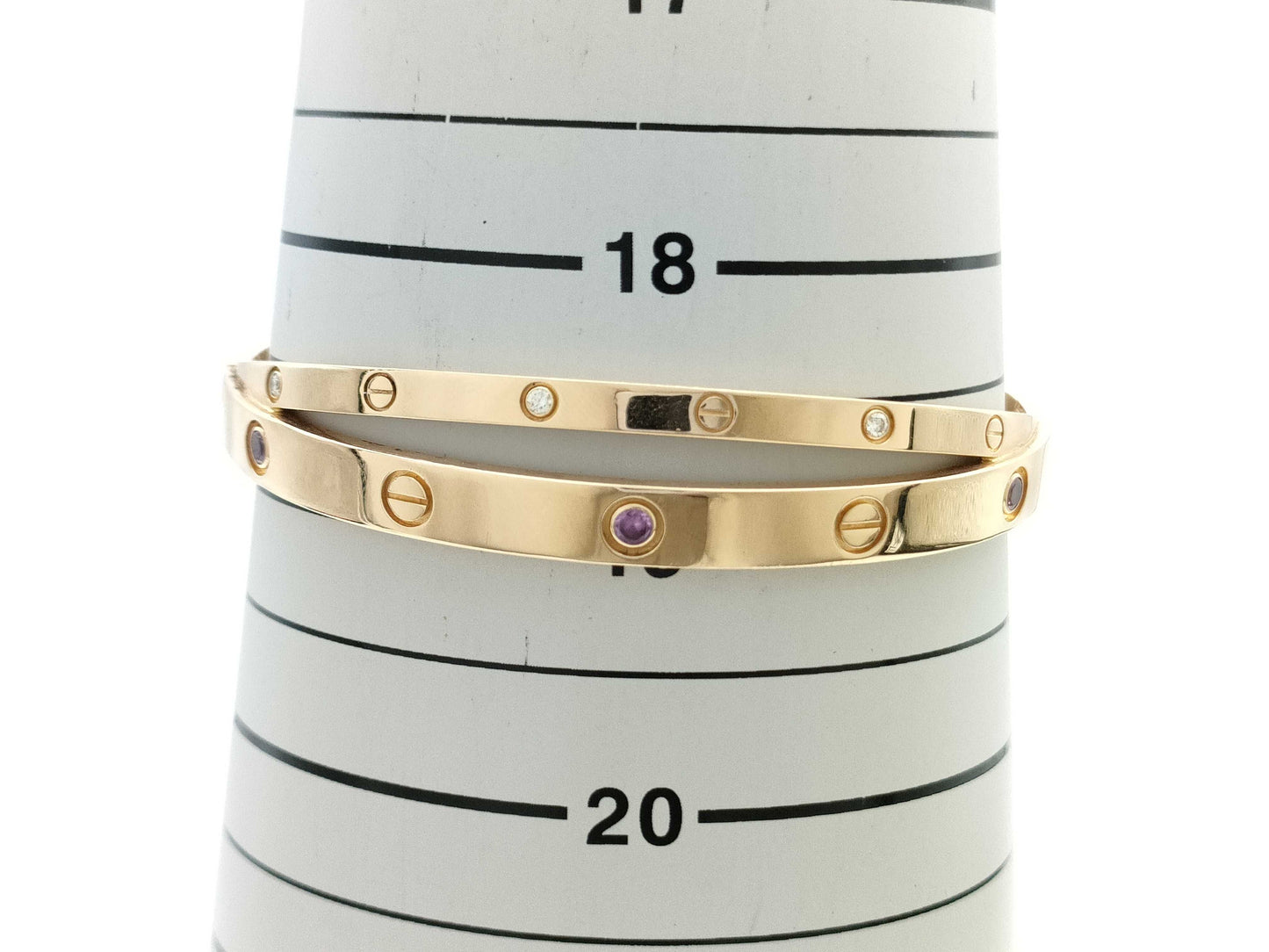 Cartier Double Love Bracelet #19 6PS/6PD AU750 53.9g Bracelet/Bangle
