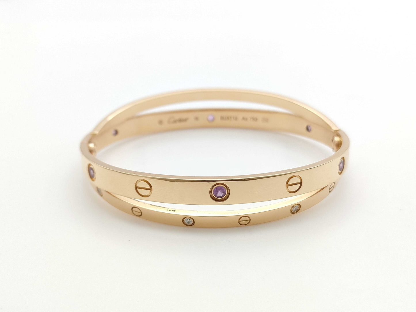 Cartier Double Love Bracelet #19 6PS/6PD AU750 53.9g Bracelet/Bangle