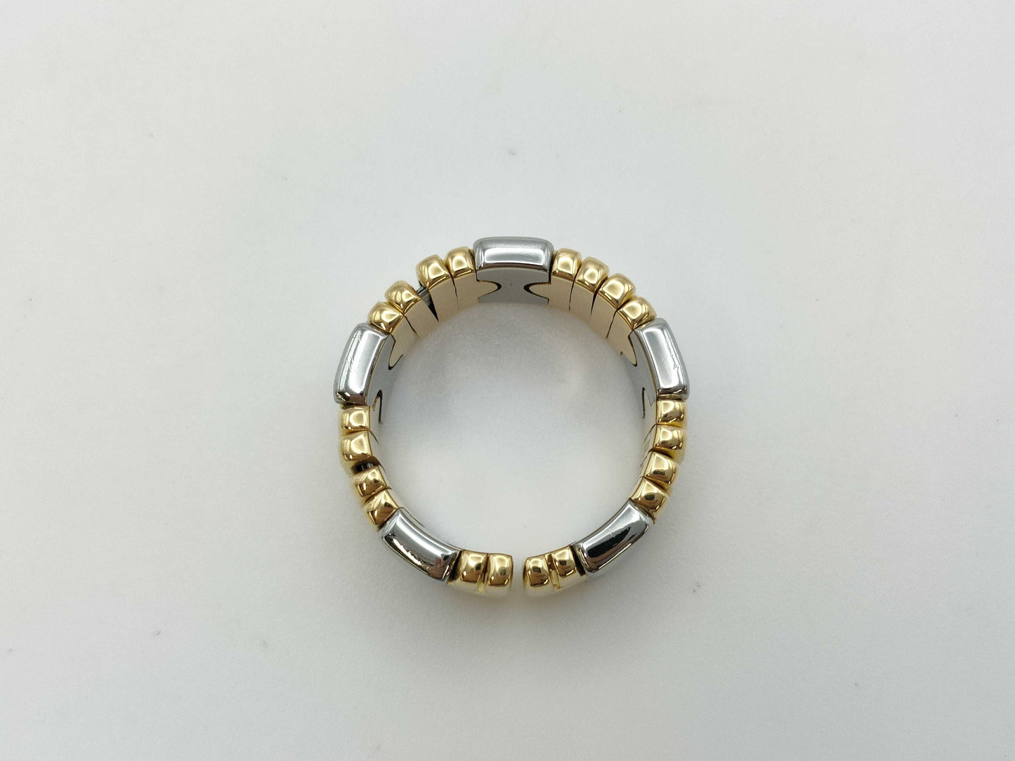 BVLGARI Parentesi M Yellow Gold 750/Stainless Steel 9.1g Ring