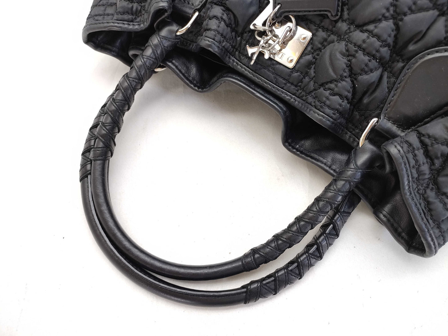 Dior HK-Dior 06-BO-0048 Cannage Satin Black Tote Bag