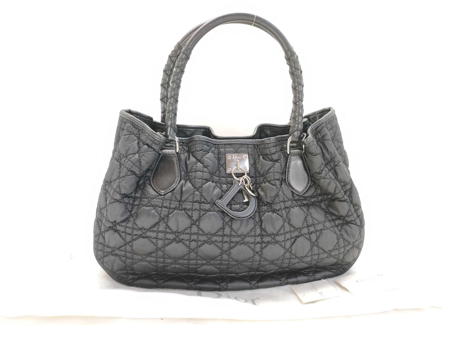 Dior HK-Dior 06-BO-0048 Cannage Satin Black Tote Bag