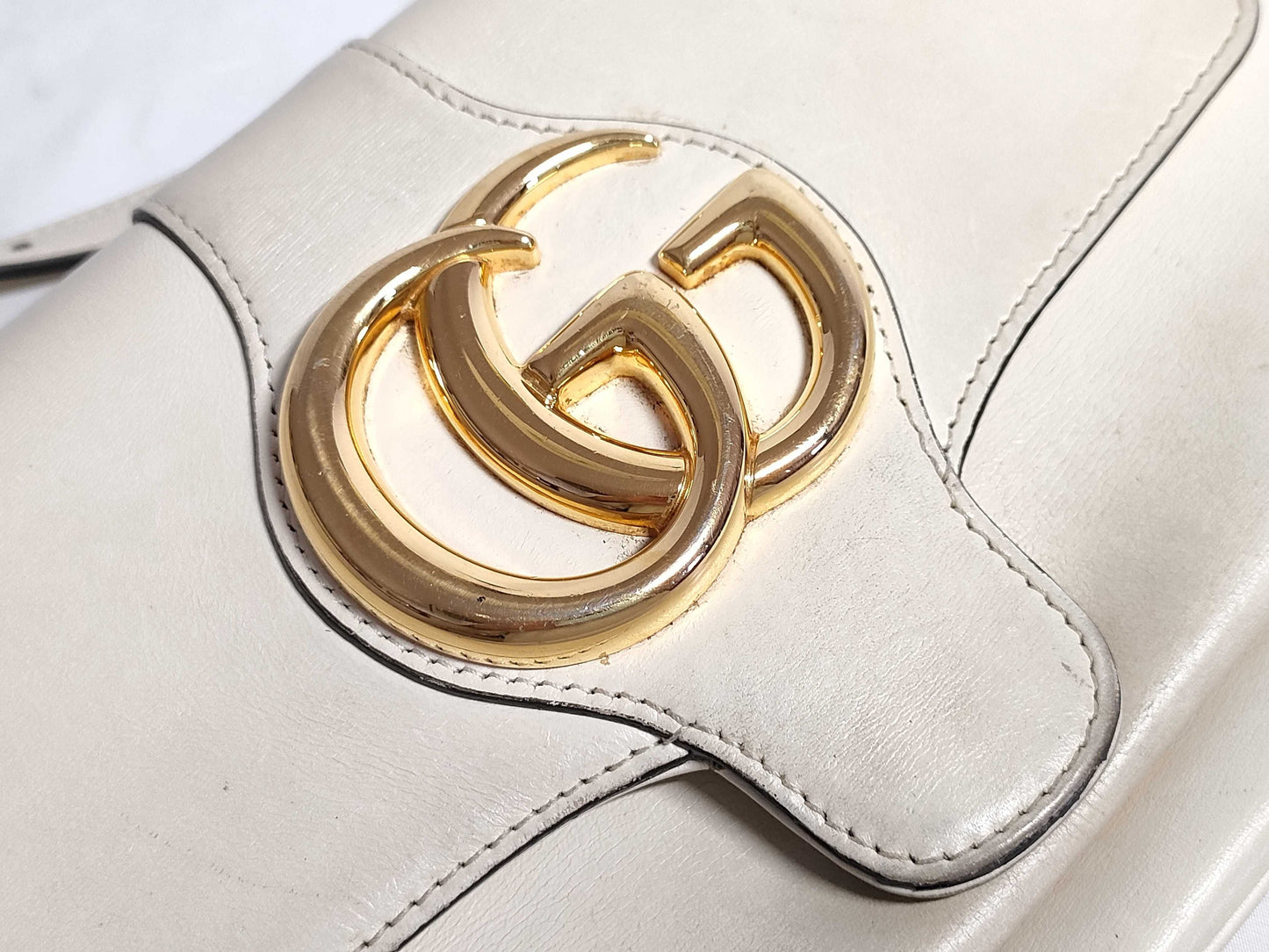 GUCCI Ally Leather Shoulder Bag White 550129 Shoulder Bag